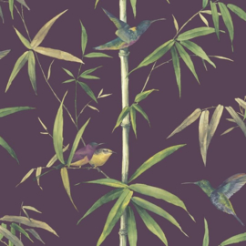 Behang met bamboe en kolibri's  G56410  Global Fusion