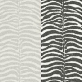 Zebraprint behang zwart wit 865813