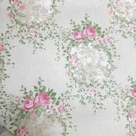 Exclusief bloemen behang Engelse stijl glitter