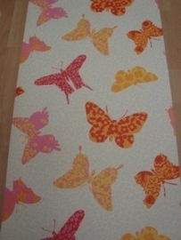opruiming oranje geel roze grote vlinder behang 40