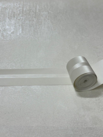 Witte klassieke behangrand satijn look 4,7 cm – 5 meter lang