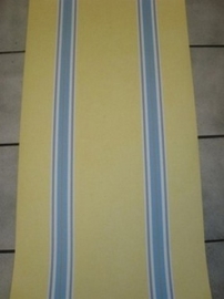 opruiming geel blauw streepjes behang 62