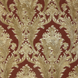 Arthouse Vintage Figaro Italian Damask Pattern Textured Glitter Vinyl Wallpaper (Red 291204)