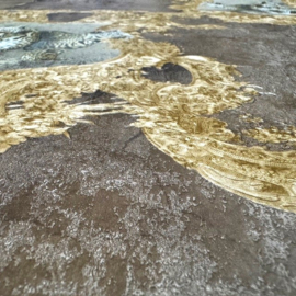 tijger behang betonlook klassiek kronen goud dieren