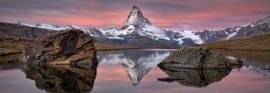 4-322 Komar Fotobehang Matterhorn stenen bergen bruin behang