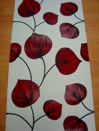 bloemen behang rood  68