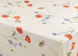 150-125 oranje paars groen bloemen tafelzeil