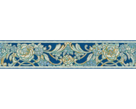 behangrand blauw bloemen 34078-1