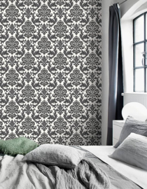 Barok behang zwart wit 278507