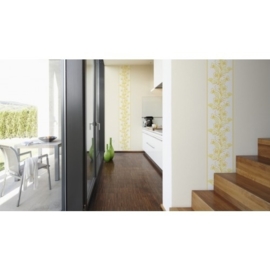 94228-2 geel vogels bloemen zelfklevend behang