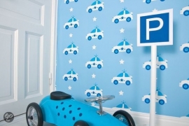 Dutch Wallcoverings Kinderbehang - Politie auto behang 11-10263