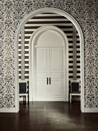 93545-2 zwart wit  patroon glans versace behang