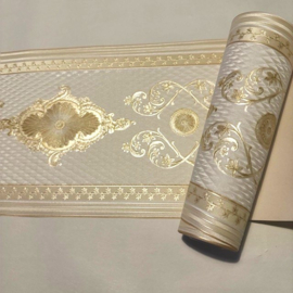 goud wit behangrand creme klassieke ornamenten