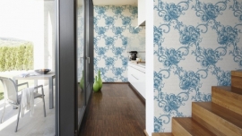 romantisch bloemen behang vlies lambrisering dubbelbreed la romantica xx87