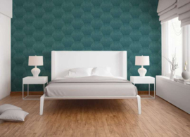 Retro behang groen 38204-1