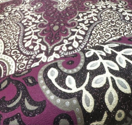glitter behang Mandala's Arabic paars lila ornamenten zankleuren