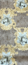 tijger behang betonlook klassiek kronen goud dieren