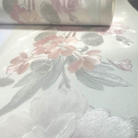 Rand Engelse bloemen glim roosjes roze kleurrijk