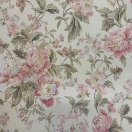 Bloemen Behang Landelijk – Crème met Roze Bloemen – York Wallcoverings WA7806
