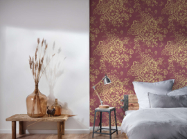 Bloemen goud rood 30657-6