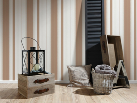 strepen behang bruin 94358-3