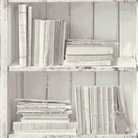 boekenkast behang wit grijs 30388-2