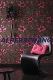 modern behang bloemen bruin roze 558