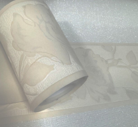 beige wit behangrand trendy metalic