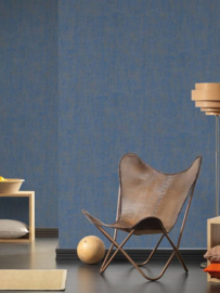blauw goud behang vlies verouderd 35868-4
