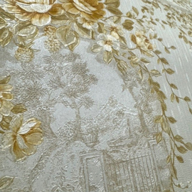 glitter engelse bloemen behang 34503-1
