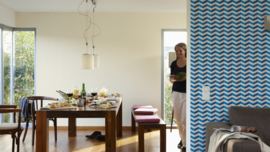Retro behang blauw 34123-1