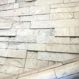 3D steen behang grijs zandkleur taupe beige landelijk