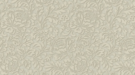 55784-27 behang bloemetjes vlies klassiek 3D effect bruin taupe