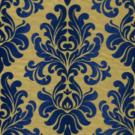 blauw goud barok behang 546125