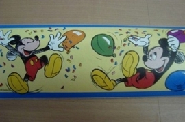 rood groen geel mickey mouse behangrand xx44