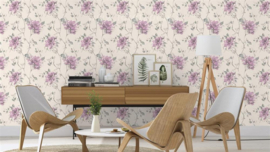 Behang Bloemen paars rasch 897500