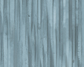 Hout behang blauw 30748-2