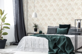 Romantica bloemen behang beige groen AS 30420-2