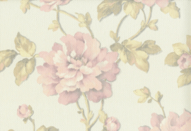 lambrisering behang dubbelbreed roze bloemen 37338-1