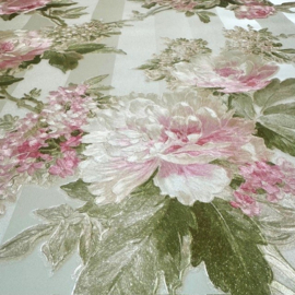 bloemen behang glitter strepen rozen