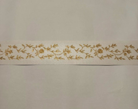 smal behang rand wit goud sierlijke bloemen