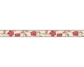 behangrand smal bloemen rood creme 28201-9