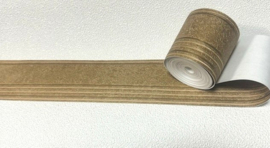 Goud behangrand lederlook streepjes strakke afwerking