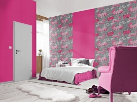 meisjes roze behang 20