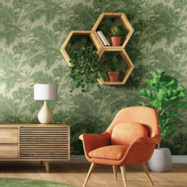 Behang met grote palmbladeren 29905 Materika