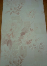 creme beige ecru  bloemen 3d vinyl behang 13