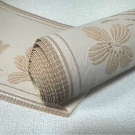 glitter beige bloemen behangrand 5521
