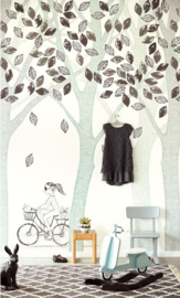 Eijffinger Wallpower Junior 364133 Bike, Leaf, Tree