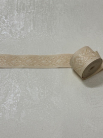 Crème klassieke behangrand met ornamenten 3,5 cm – 5 meter lang