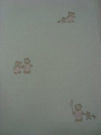 baby behang teddybeertjes wit  05